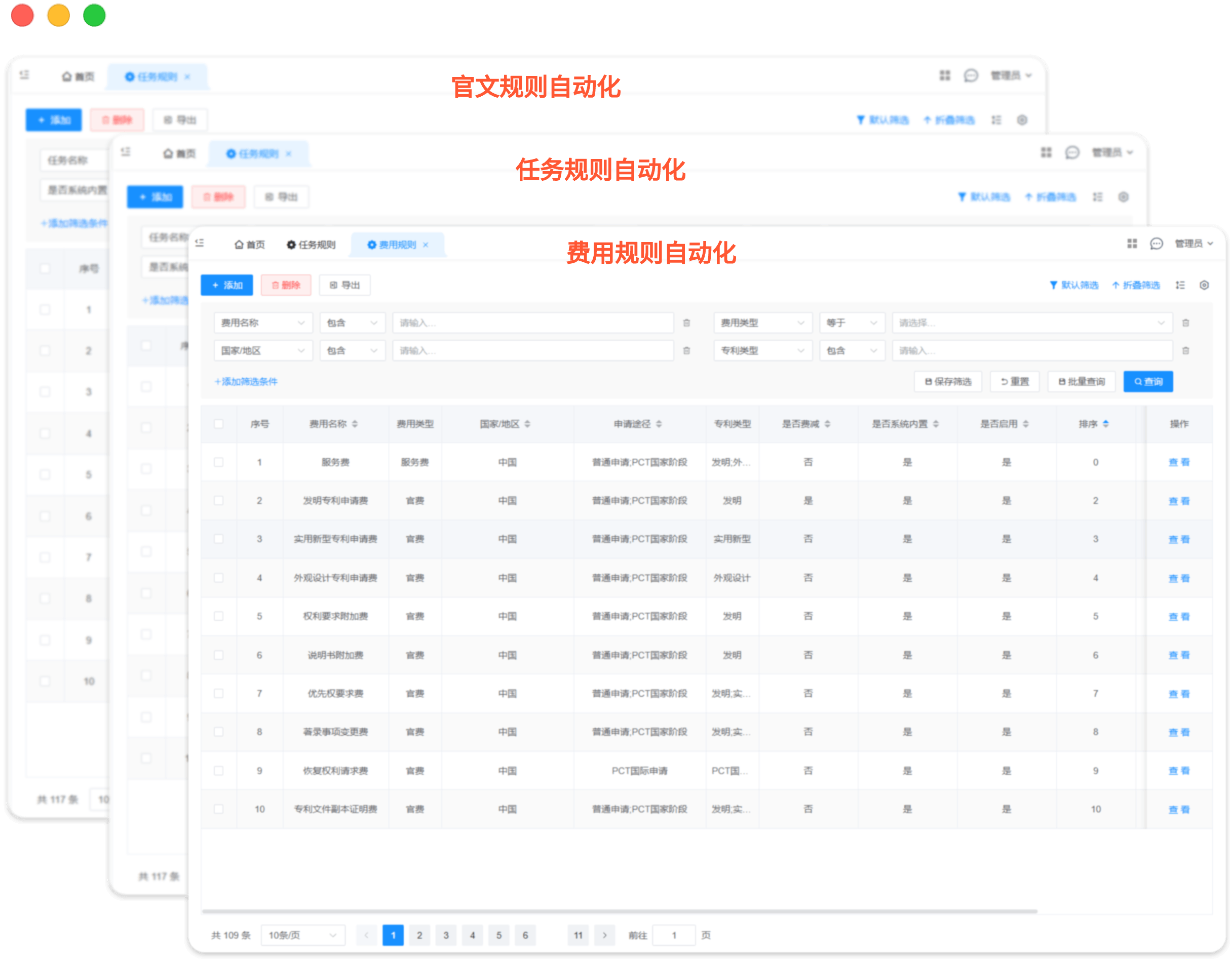知识产权管理系统业务自动化示范图