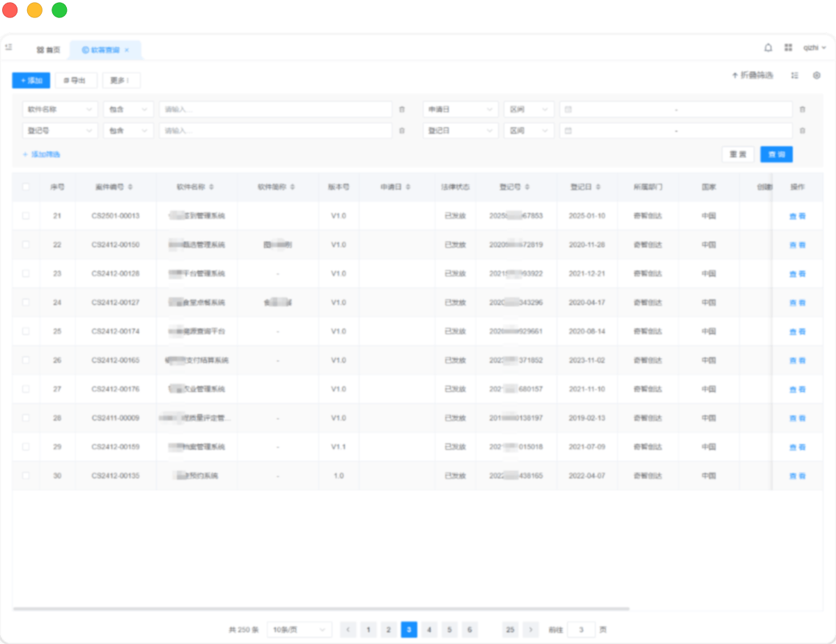 企业知识产权管理系统版权管理示范图
