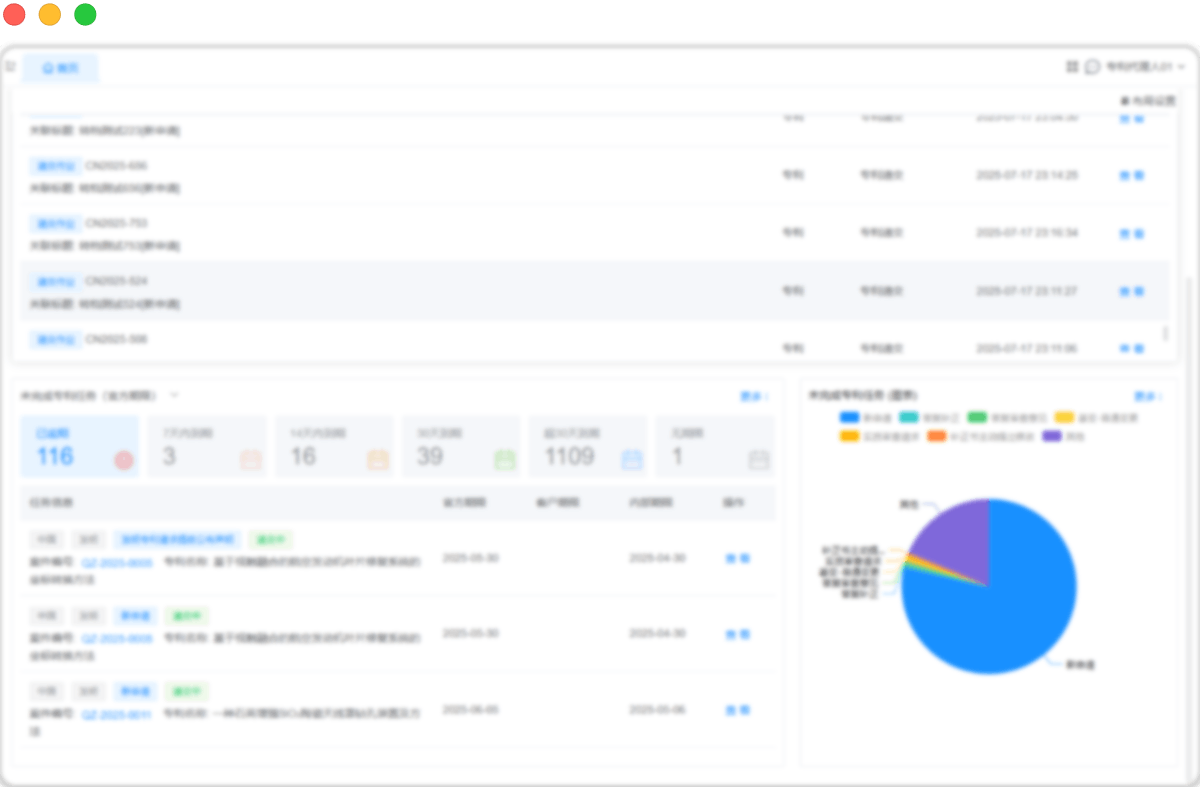 代理机构知识产权管理系统期限管理示范图